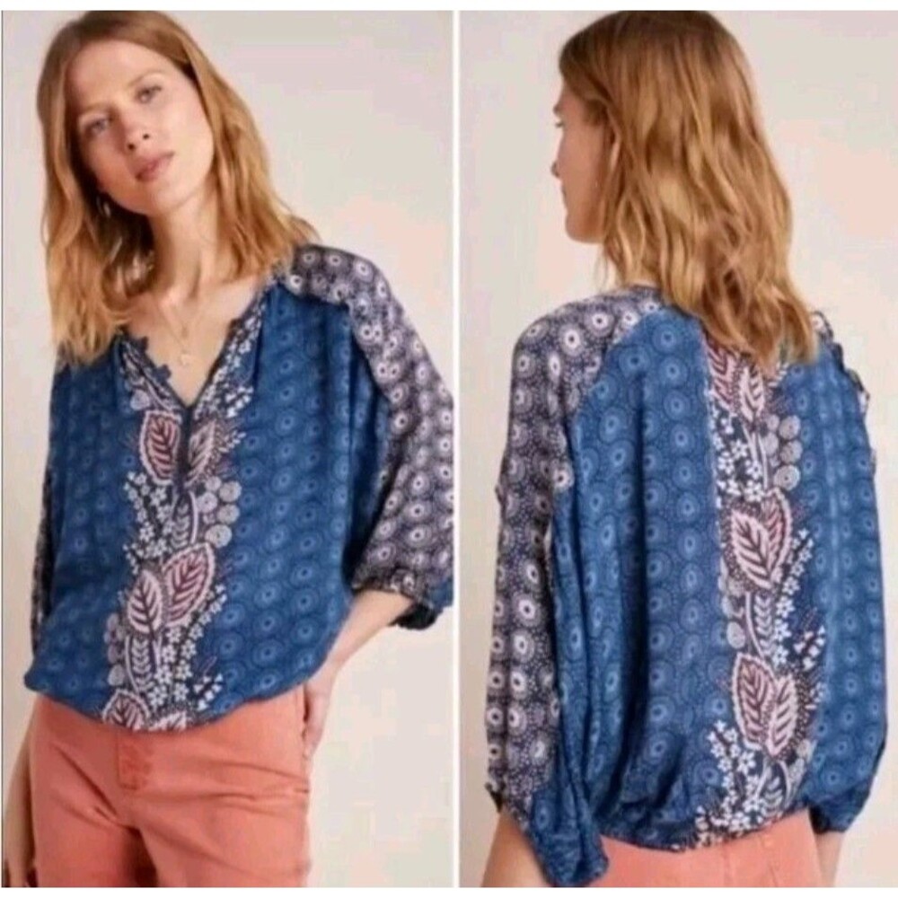 Anthropologie Maeve Letizia Dolman Sleeve Floral Print Blouse M